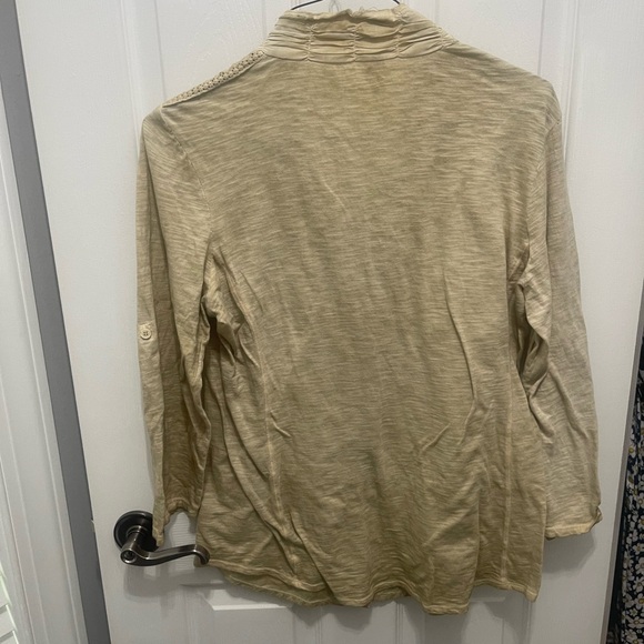 Reba Beige Button Down Shirt with Embroidery - Picture 6 of 10